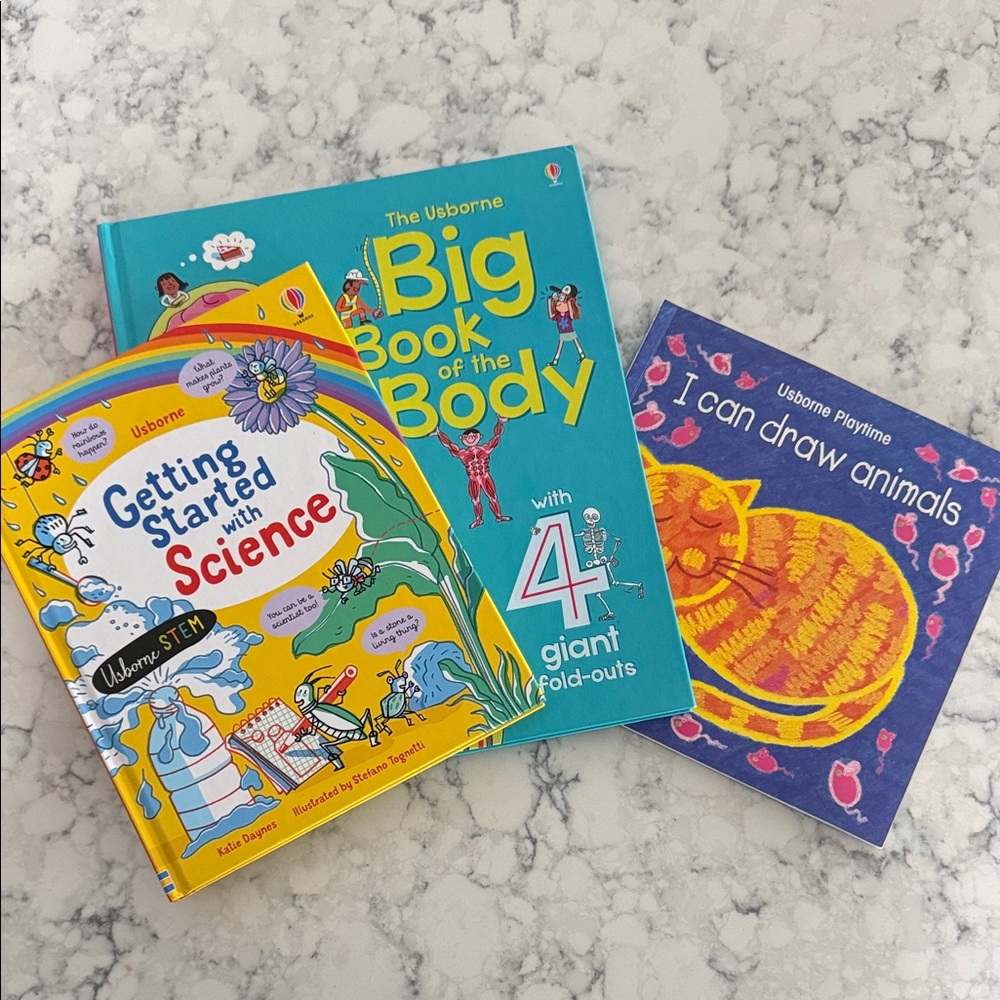 Usborne Books Set of 3 Big Book of the Body, Science, and Drawing